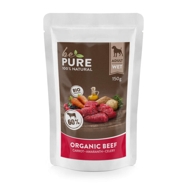 bePure Organic Beef mit Bio Rind und Gemüse Nassfutter für Hunde