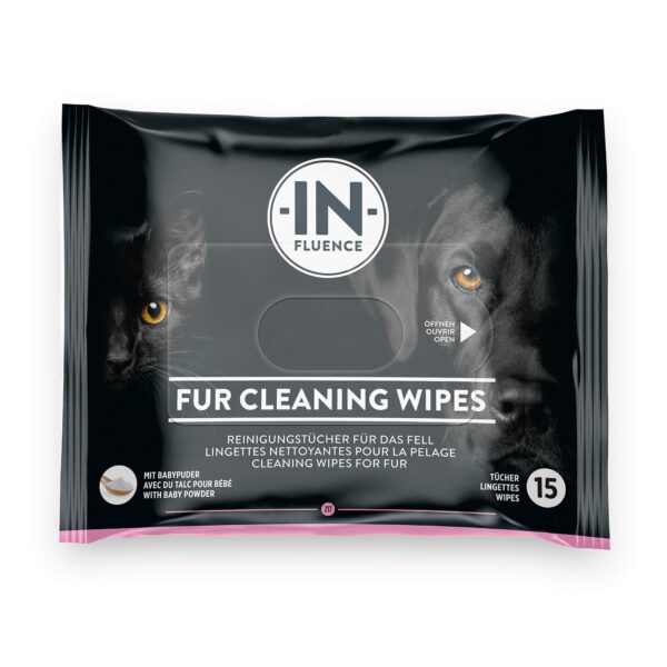 IN-FLUENCE Fur Cleaning Wipes mit Babypuder für Hunde und Katzen (40 Stk.)