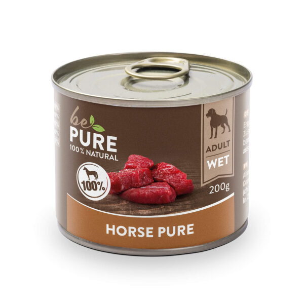 bePure Horse pure mit Pferd Nassfutter für Hunde