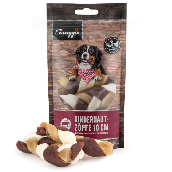 Snuggis Rinderhaut-Zöpfe 10cm für Hunde