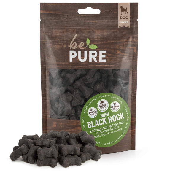 bePure Black Rock Knöcheli mit Aktivkohle für Hunde (200g)